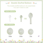 Dusty Green Purple Pastel Pink Balloon Arch Garland Kit 124Pcs Double Stuffed Light Green Sage Green Purple Yellow Macaron Pink Balloons