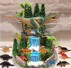 Dinosaur Themed Cake Toppers With Eggs Leaves Trees For Birthday Party , Wild Animals ,Kids Party Cake Decorations (Dinosaur-E), 26 PCS