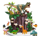 Dinosaur Themed Cake Toppers With Eggs Leaves Trees For Birthday Party , Wild Animals ,Kids Party Cake Decorations (Dinosaur-E), 26 PCS