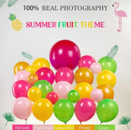Summer Tropical Balloon Arch Kit Hot pink yellow orange Balloon Luau Flower Card Sticker palm leaves Hawaiian leis For Baby Shower Flamingo