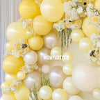Yellow Balloon Arch Kit Double Stuffed Pastel Light Yellow Pearl White Sand Balloon Garland for Wedding Baby Shower Birthday Bridal to Bee