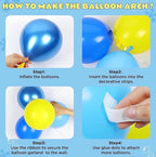 Cartoon Sponge Balloon Arch Kit-Blue Green Yellow Balloons Birthday Decorations For Boys Girl ,Party Decor Supplies,Happy Birthday Backdrop