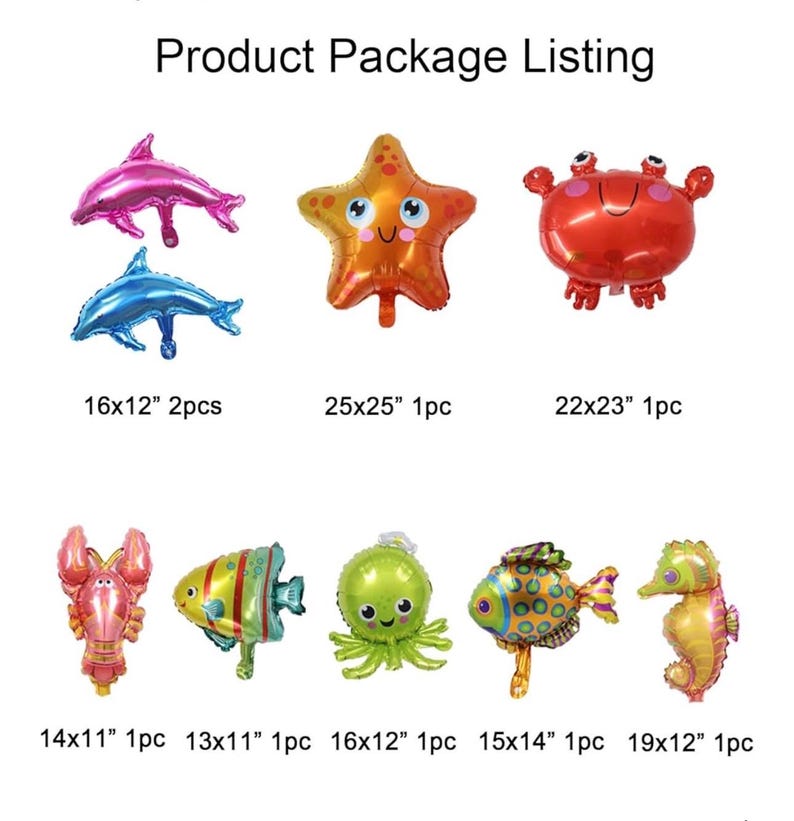 Under The Sea Balloon Garland Kit, Ocean Birthday Decorations, Sea Creature Balloon Arch, Nemo Party Decor, Fish Balloons, Baby Shower