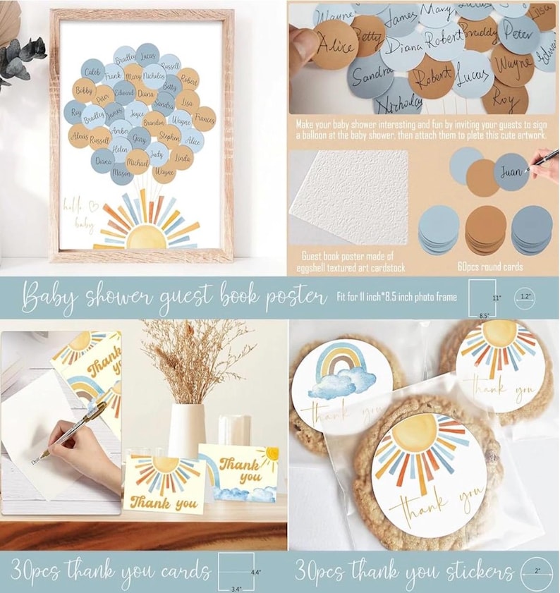 Here Comes the Son Baby Shower Decorations for Boy ,Boho Sun Baby Shower Party Supplies ,It's A Boy Gender Reveal Décor, You Are My Sunshine