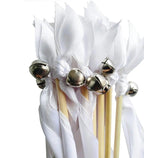 50PCS Ribbon Wands with Triple Ribbon and Silver Bell Party Wand Party Favors Streamers Ribbon Sticks Magic Fairy Wands for Wedding Decors