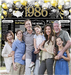 Back in 1986 Backdrop Large Wall Banner, Cheers to 40 Years, Happy 40th Birthday Anniversary Class Reunion Party Hanging Decorations Poster