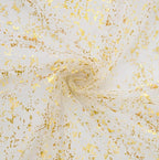 Beige Gold Gauze Table Runner 120 Inch 10FT, Glitter Metallic Foil Sheer Chiffon Cheesecloth Dining Wedding Holiday Birthday Table Decor