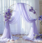 Wedding Arch Draping Fabric,1 Panel 18FT Purple Sheer Chiffon Curtain Drapes 6 Yards for Wedding Ceremony Birthday Party Decoration