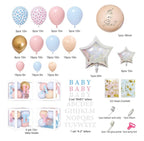 164PCS Gender Reveal Balloon Boxes Decorations, Pink and Blue Balloon Garland Kit 4pcs Boxes with Letters for Baby Shower Birthday He or She