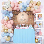 164PCS Gender Reveal Balloon Boxes Decorations, Pink and Blue Balloon Garland Kit 4pcs Boxes with Letters for Baby Shower Birthday He or She
