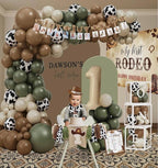 Western Cowboy 1st Birthday Decorations, My First Rodeo Birthday Party Supplies, Cowboy Balloon Arch Backdrop High Chair Banner ONE Boxes