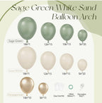 130Pcs Sage Green Gold Balloon Garland Arch Kit with Sage Green Sand White Gold Balloons for Baby Shower Bridal Shower Birthday Engagement