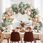 130Pcs Sage Green Gold Balloon Garland Arch Kit with Sage Green Sand White Gold Balloons for Baby Shower Bridal Shower Birthday Engagement