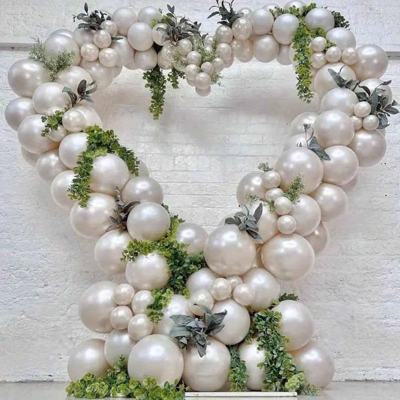 Pearl White Balloons Different Sizes 5 10 12 In,  White Balloon Garland Arch Kit,Royal White Latex Balloons for Birthday Wedding Baby Shower