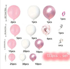 Pink White Balloons Garland Arch Kit 133 PCS Metallic Pink Gold Confetti Latex Balloons for Baby Girl Shower