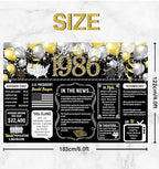 Back in 1986 Backdrop Large Wall Banner, Cheers to 40 Years, Happy 40th Birthday Anniversary Class Reunion Party Hanging Decorations Poster