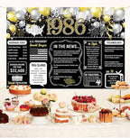 Back in 1986 Backdrop Large Wall Banner, Cheers to 40 Years, Happy 40th Birthday Anniversary Class Reunion Party Hanging Decorations Poster