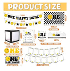 One Happy Dude 1st Birthday Party Decorations Party Supplies First Birthday Party Decoration for Boy Black and Yellow Theme Backdrop Balloon