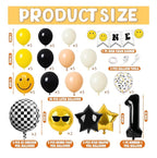 One Happy Dude 1st Birthday Party Decorations Party Supplies First Birthday Party Decoration for Boy Black and Yellow Theme Backdrop Balloon