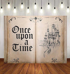 Fairy Tale Books Backdrop Once Upon a Time Backdrops Ancient Castle Princess Romantic Wedding Birthday Party Decorations Magic Book Backdrop