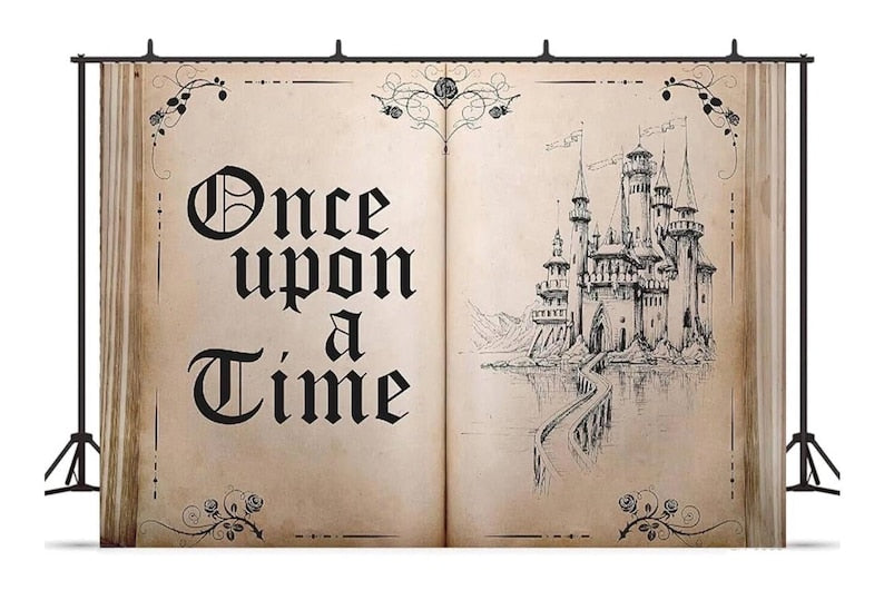 Fairy Tale Books Backdrop Once Upon a Time Backdrops Ancient Castle Princess Romantic Wedding Birthday Party Decorations Magic Book Backdrop