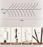 Willow Vine Lights 9.5ft 160LED, Vines for Home Decor Lighted Tree for Walls in 8 Modes & Timer, Branches Lights for Halloween Christmas