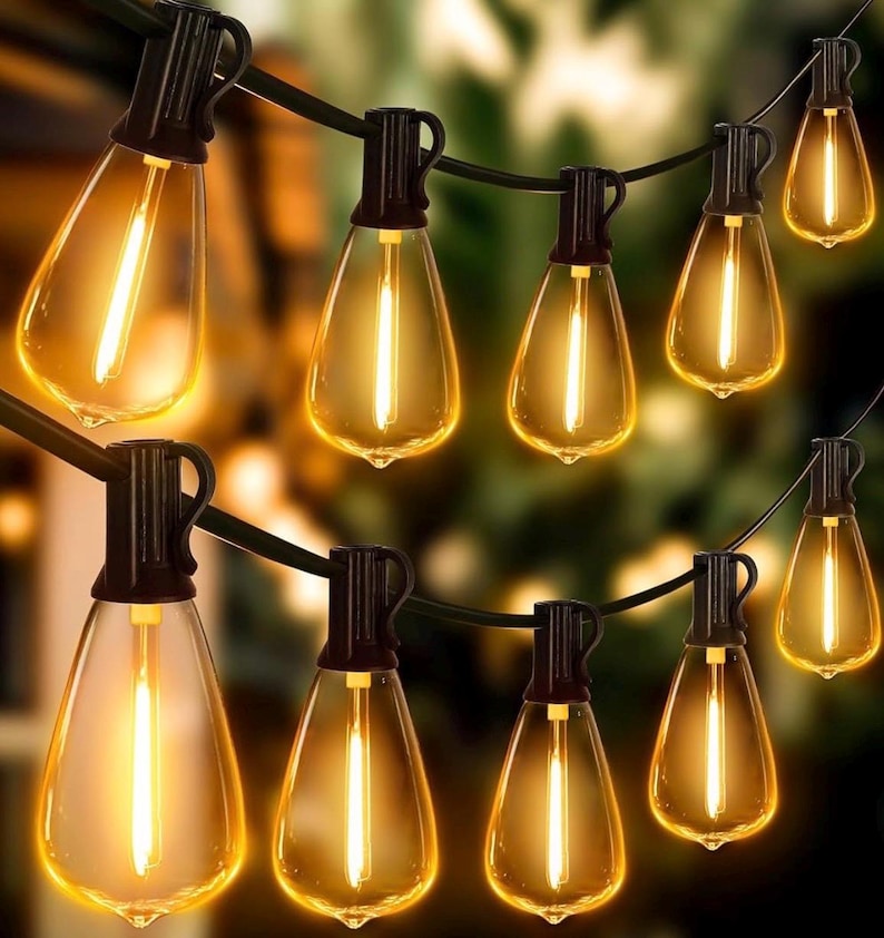 Outdoor String Lights 100FT with Remote, Waterproof Patio Lights, Dimmable Backyard Lights, Shatterproof Bulbs, Pergola Deck Garden Decor