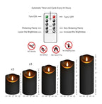 Flameless Candles 9 Packs Black Realistic Flickering LED Candles Battery Operated with Remote Timer for Home Decor Fake Candles