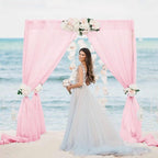 Pink Wedding Arch Draping Fabric Chiffon Fabric, 29in x 18Ft Sheer Chiffon Outdoor Curtain for Wedding Ceremony Birthday Party Decoration