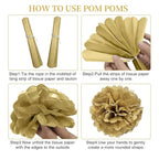 42PCS 90th Birthday Decoration Kit for Men Women, Black Gold Happy 90th Bday Banner Balloons Honeycomb Centerpiece Swirl Paper Pompoms Party