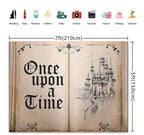 Fairy Tale Books Backdrop Once Upon a Time Backdrops Ancient Castle Princess Romantic Wedding Birthday Party Decorations Magic Book Backdrop