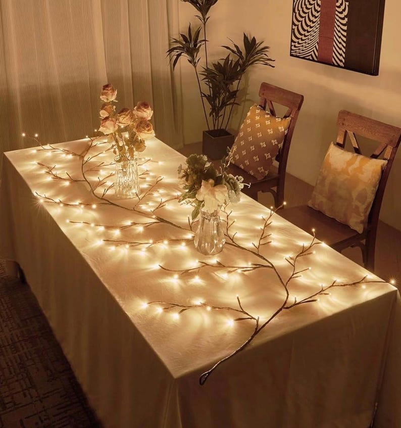 Willow Vine Lights 9.5ft 160LED, Vines for Home Decor Lighted Tree for Walls in 8 Modes & Timer, Branches Lights for Halloween Christmas