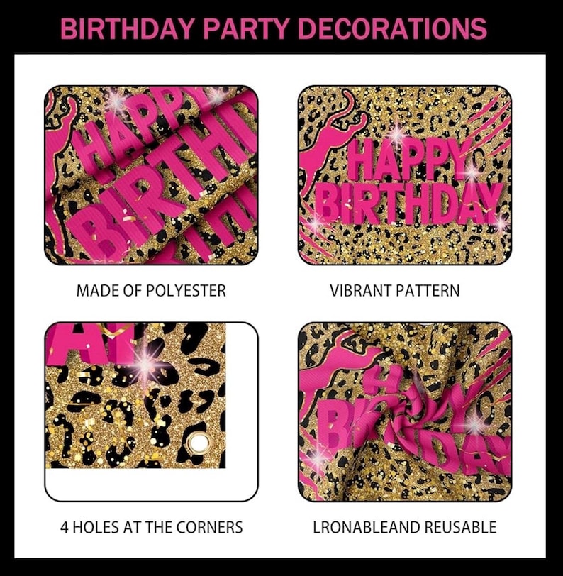Pink Leopard Print Birthday Party Decorations Set for Women – Balloons Arch Garland Suitable for Girls