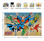 Superhero Party Backdrop Decoration – 5x3FT Cartoon Banner for Boys Birthday, Baby Shower, Kids Comic Theme Party, Wall Decor, Photo Booth