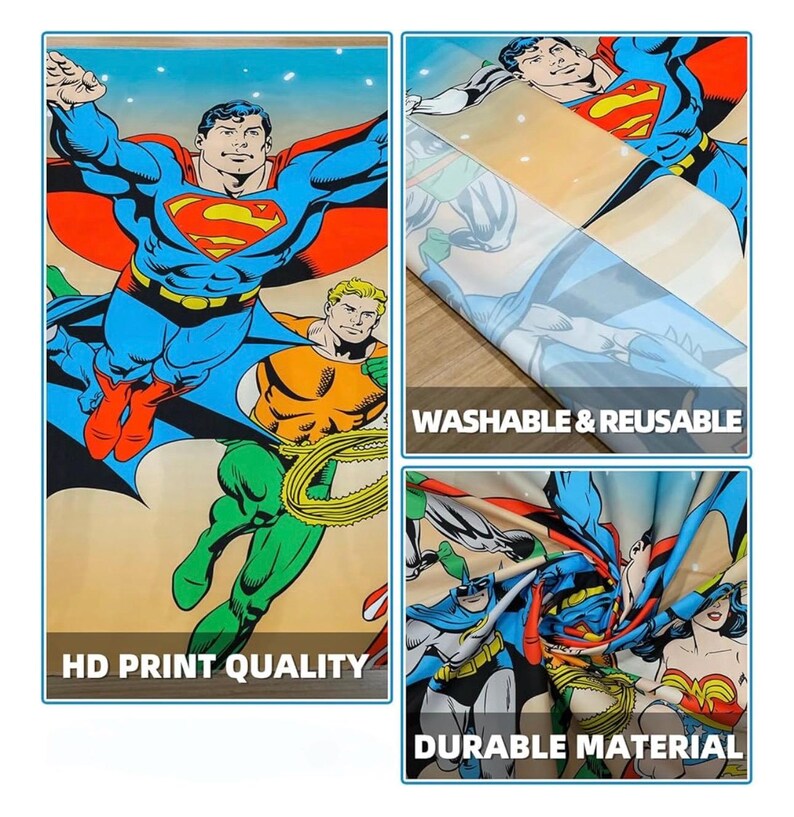 Superhero Party Backdrop Decoration – 5x3FT Cartoon Banner for Boys Birthday, Baby Shower, Kids Comic Theme Party, Wall Decor, Photo Booth
