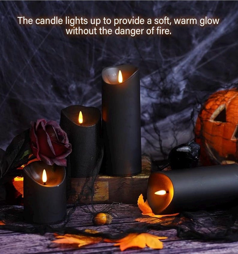 Flameless Candles 9 Packs Black Realistic Flickering LED Candles Battery Operated with Remote Timer for Home Decor Fake Candles
