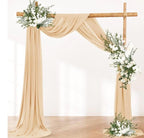 Wedding Arch Draping Fabric 1 Panel 30'' x 18FT Champagne Sheer Chiffon Arch Drapery for Bridal Shower Backdrop Outdoor Party Arches Church