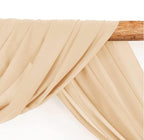 Wedding Arch Draping Fabric 1 Panel 30'' x 18FT Champagne Sheer Chiffon Arch Drapery for Bridal Shower Backdrop Outdoor Party Arches Church