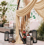 Wedding Arch Draping Fabric 1 Panel 30'' x 18FT Champagne Sheer Chiffon Arch Drapery for Bridal Shower Backdrop Outdoor Party Arches Church