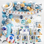 First Trip Around The Sun Birthday Party Decorations for boy 1st Birthday Supplies First Trip Around The Sun Backdrop Space Theme Party