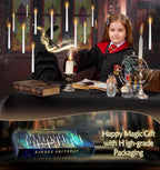 Flameless Floating Candles with Wand，20 Pcs Magic LED Hanging Taper Candles，Flickering Battery Operated Taper Candle with Wand Remote