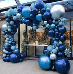Navy Blue Balloon Garland Arch Kit Double Stuffed Royal Blue Balloons Different Sizes for Birthday Baby Shower Graduation Bridal Prom Party
