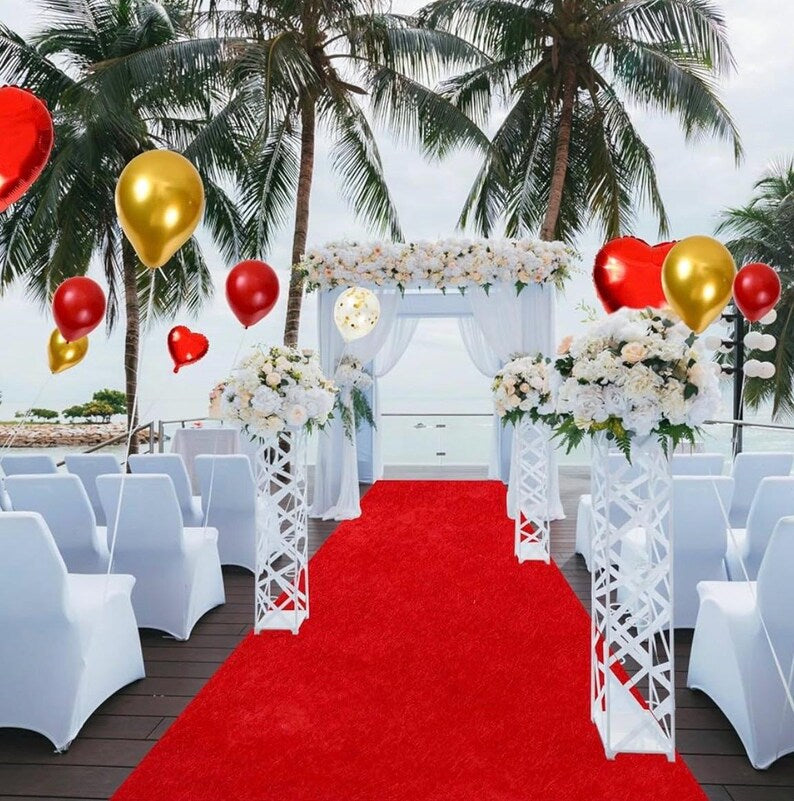Proposal Decorations Set - Marry Me Light Up Letters with 24 Romantic LED Candles, 2000 Pcs Rose Petals, Red Carpet Aisle Runner 16 Feet