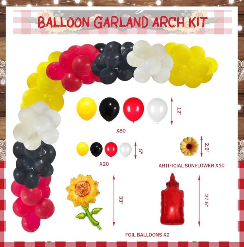 137 Pcs  BBQ Baby Shower Decorations, Hombae Its A Baby Q Baby Shower Decorations Backdrop Balloon Garland Banner Tablecloth Cake Topper