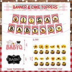 137 Pcs  BBQ Baby Shower Decorations, Hombae Its A Baby Q Baby Shower Decorations Backdrop Balloon Garland Banner Tablecloth Cake Topper