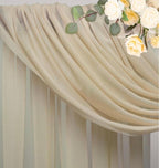 Wedding Arch Draping Fabric 28.7" x 20FT Champagne Drapes Sheer Fabric Backdrop Arch Draping Fabrics for Wedding Ceremony Birthday Party