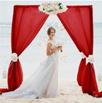Red Wedding Arch Draping Fabric Chiffon Fabric, 29in x 18Ft Sheer Chiffon Outdoor Curtain for Wedding Ceremony Birthday Party Decoration