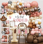 My 1st Rodeo Birthday Decorations Girl, Western Cowgirl First Birthday Party Supplies, Cowgirl Balloon Arch, Backdrop, High Chair Banner…