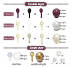 Dark Purple White Balloon Arch Kit, Double Stuffed Plum Burgundy Pearl White Sand Gold Balloon Garland with Clear Bobo Latex for Birthday