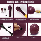 Dark Purple White Balloon Arch Kit, Double Stuffed Plum Burgundy Pearl White Sand Gold Balloon Garland with Clear Bobo Latex for Birthday